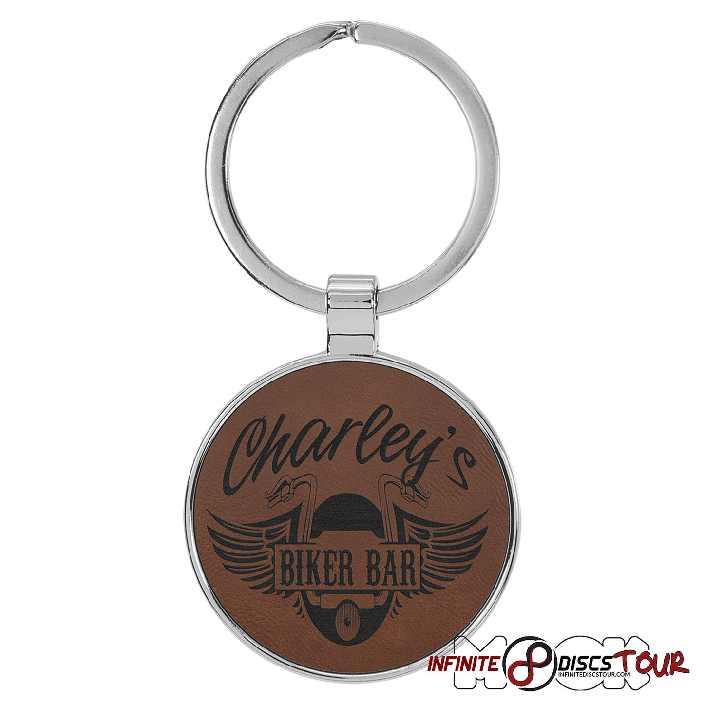 Metal Frame Leather Bag Tag