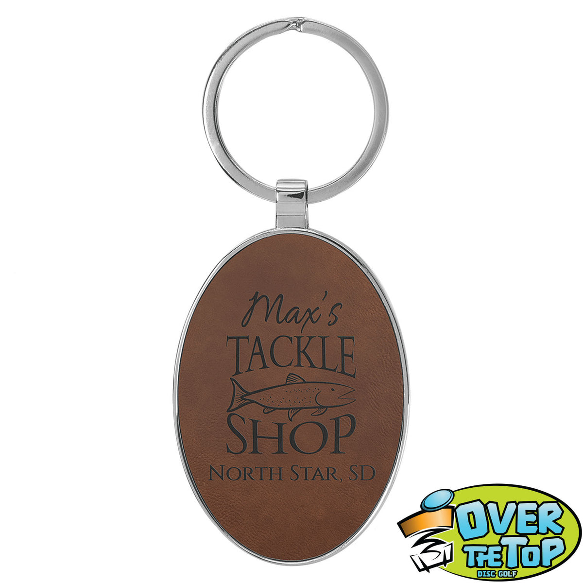 Metal Frame Leather Bag Tag