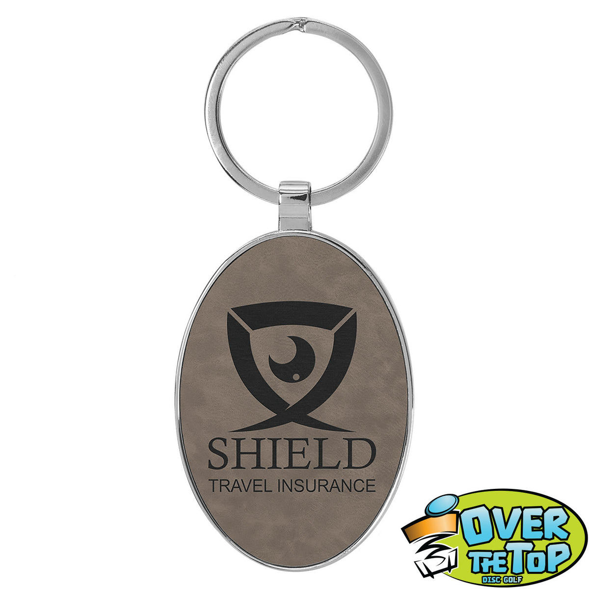 Metal Frame Leather Bag Tag