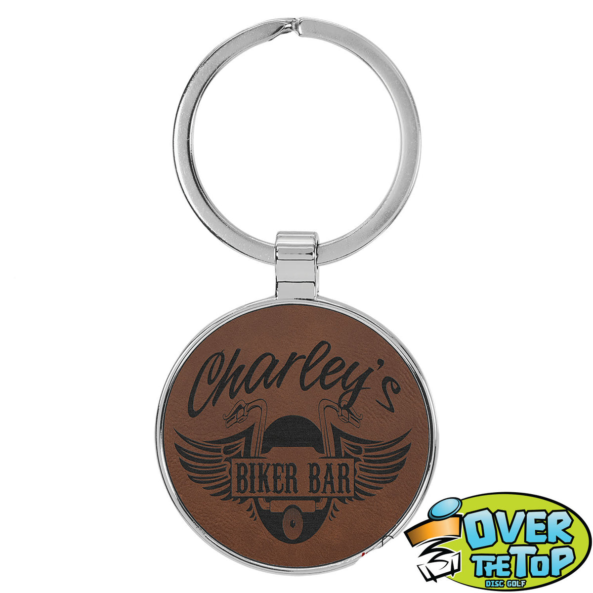 Metal Frame Leather Bag Tag