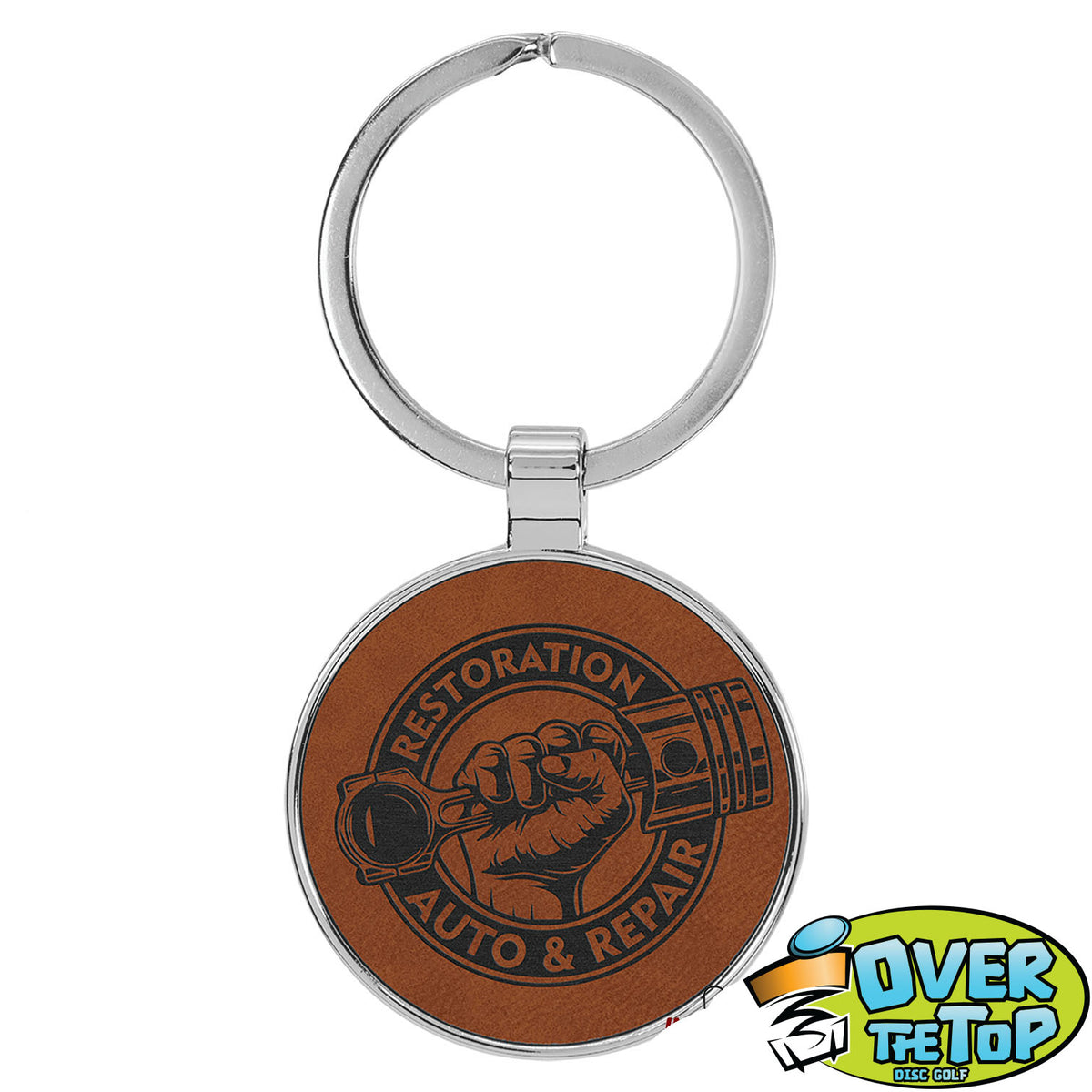 Metal Frame Leather Bag Tag