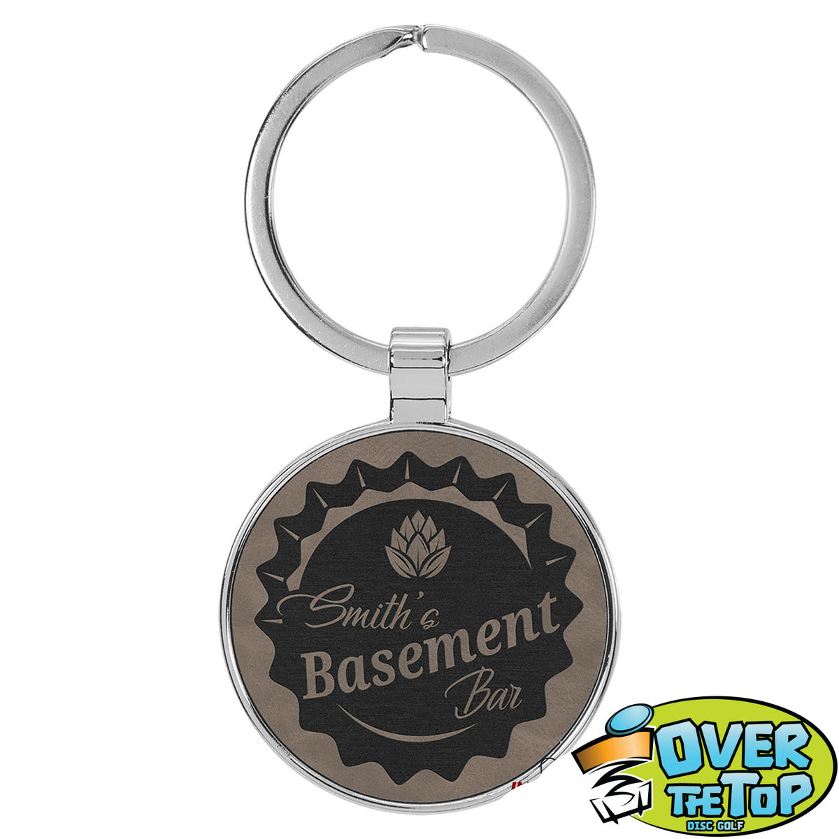 Metal Frame Leather Bag Tag