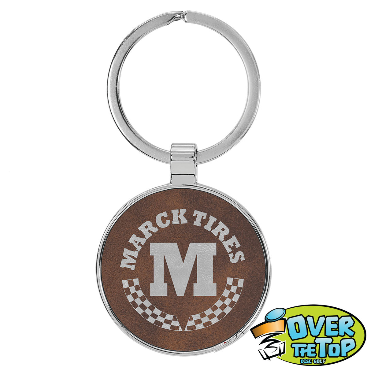 Metal Frame Leather Bag Tag