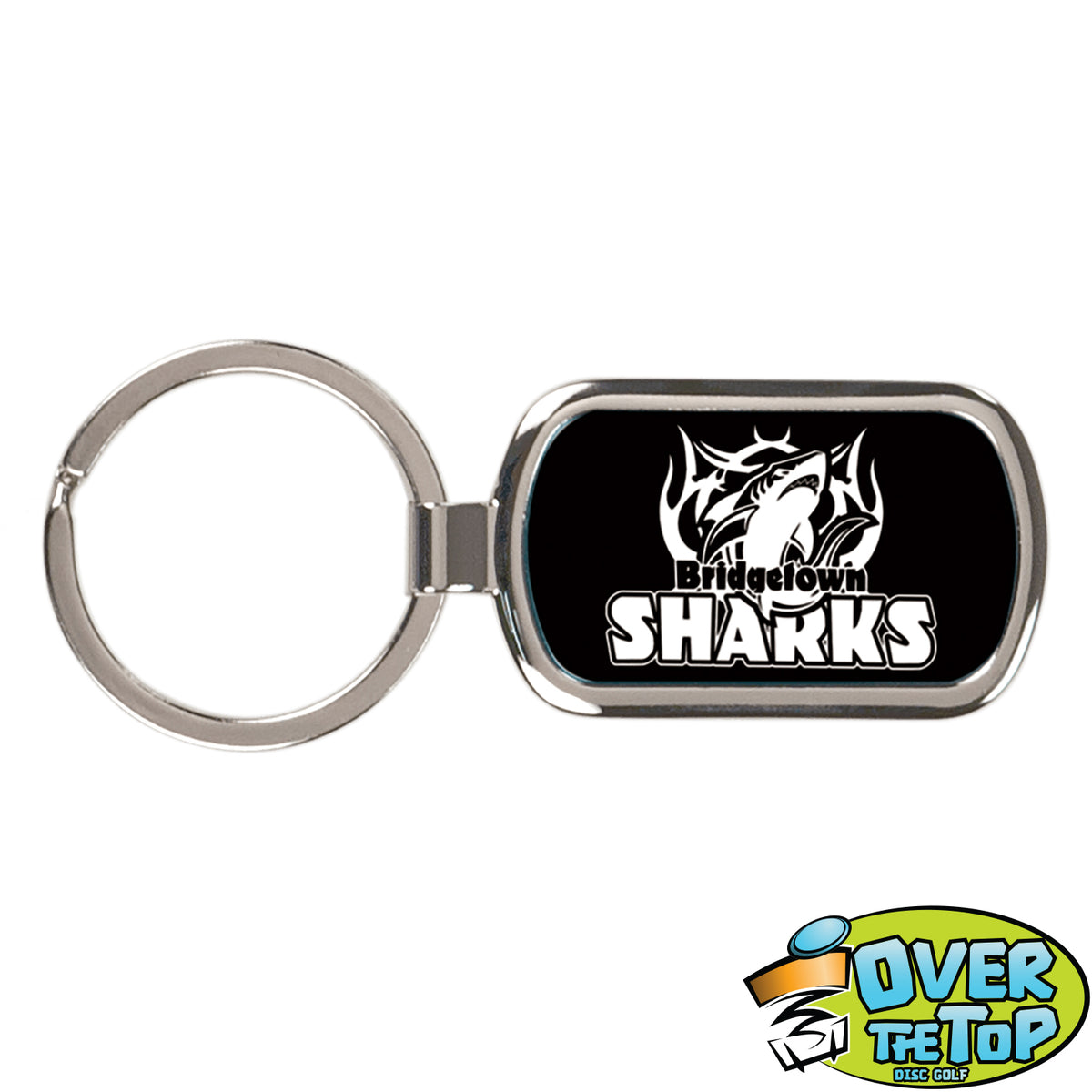 Aluminum with Silver Border Bag Tag