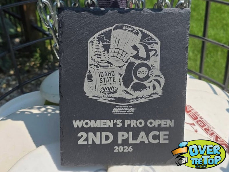 Custom disc golf trophy built by Over The Top Disc Golf