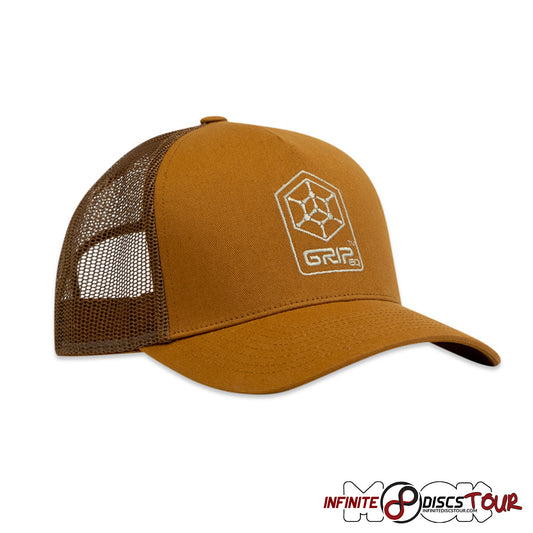 GRIPeq HEX Shield Trucker Hat- TAN