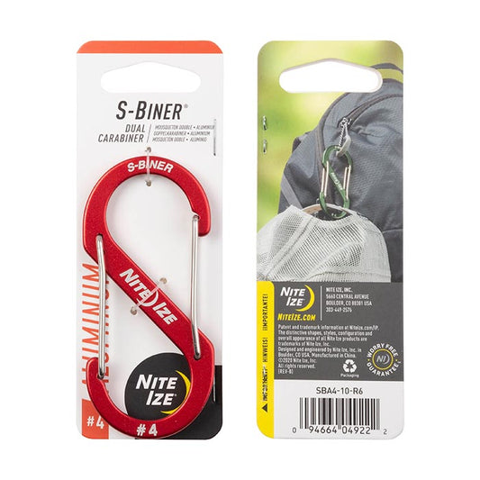 Nite Ize S-Biner Dual Carabiner #4 Aluminum Red